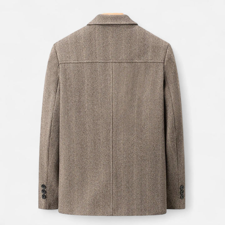Pánský kabát z vlněné směsi – obchodní klopový elegantní střih