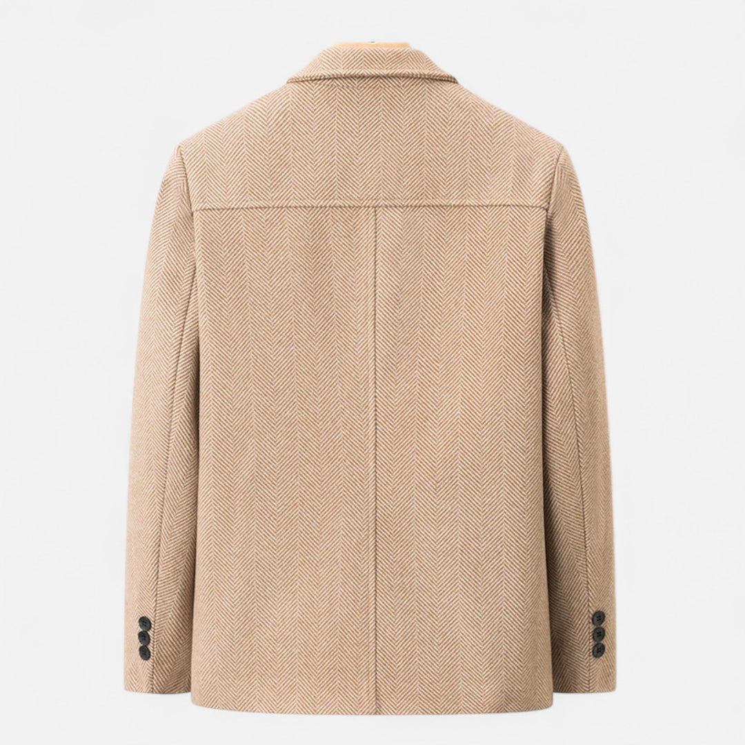 Pánský kabát z vlněné směsi – obchodní klopový elegantní střih