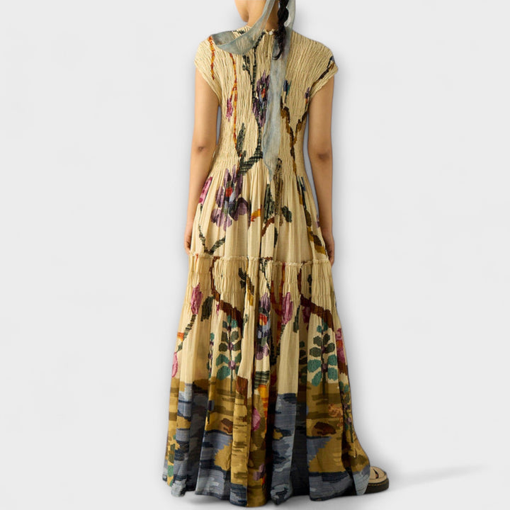 Sukienka plisowana w zwierzęcy wzór