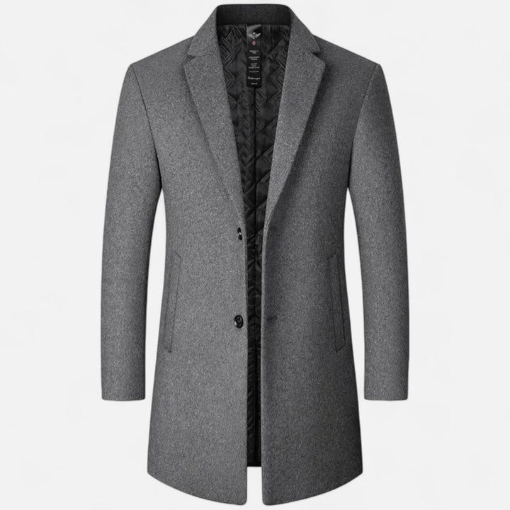 Manteau long classique en laine pour homme