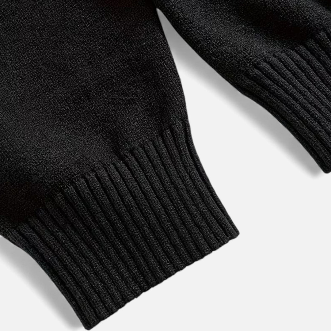 Men’s Loose-Fit Button-Up Polo Sweater