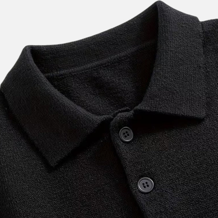 Men’s Loose-Fit Button-Up Polo Sweater