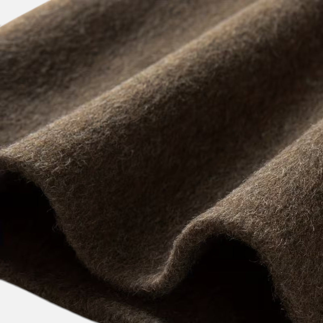 Damski usztywniany długi zimowy płaszcz wełniany