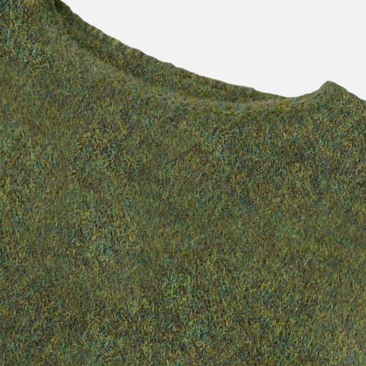 Damski zimowy sweter dziany z odkrytymi ramionami