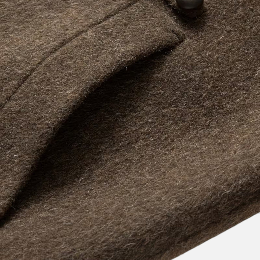 Damski usztywniany długi zimowy płaszcz wełniany