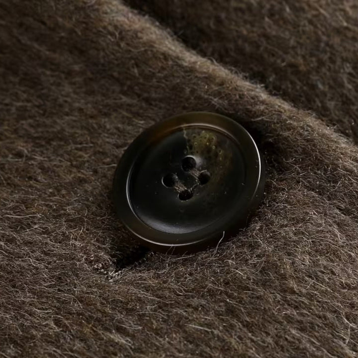 Damski gruby zimowy płaszcz z mieszanki alpaki