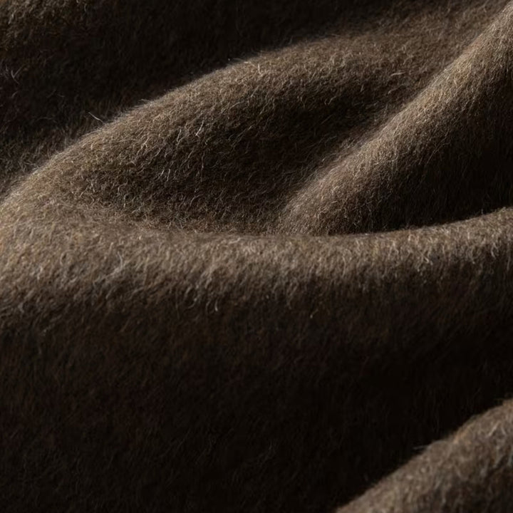 Damski usztywniany długi zimowy płaszcz wełniany