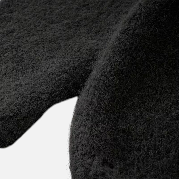 Damski zimowy sweter dziany z odkrytymi ramionami