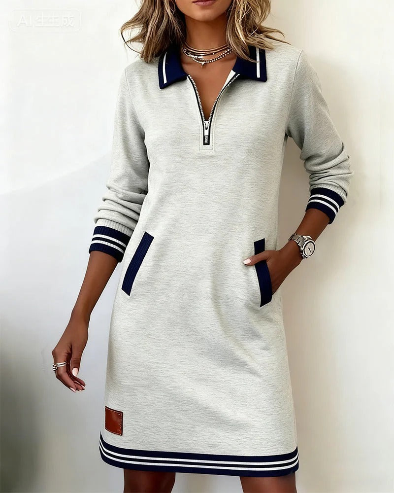 Robe chic à manches longues en coton