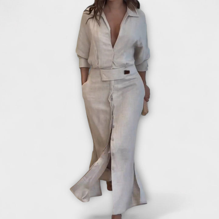 Maxi šaty s výstřihem do V